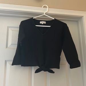 Madewell Texture & Thread Tie Front Longsleeve Top